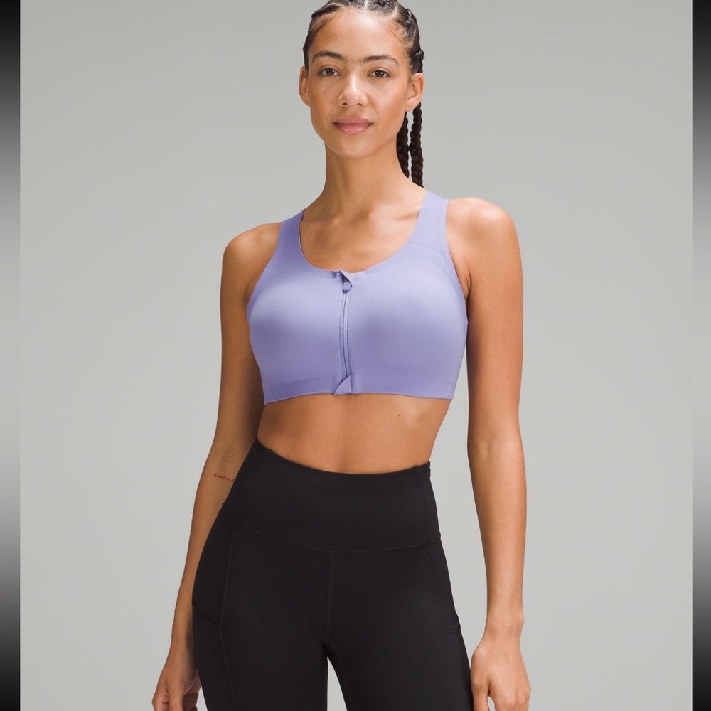 Lululemon - Dusty Rose Sports Bra- Enlite Bra-Zip Front Cross Back - 32DD